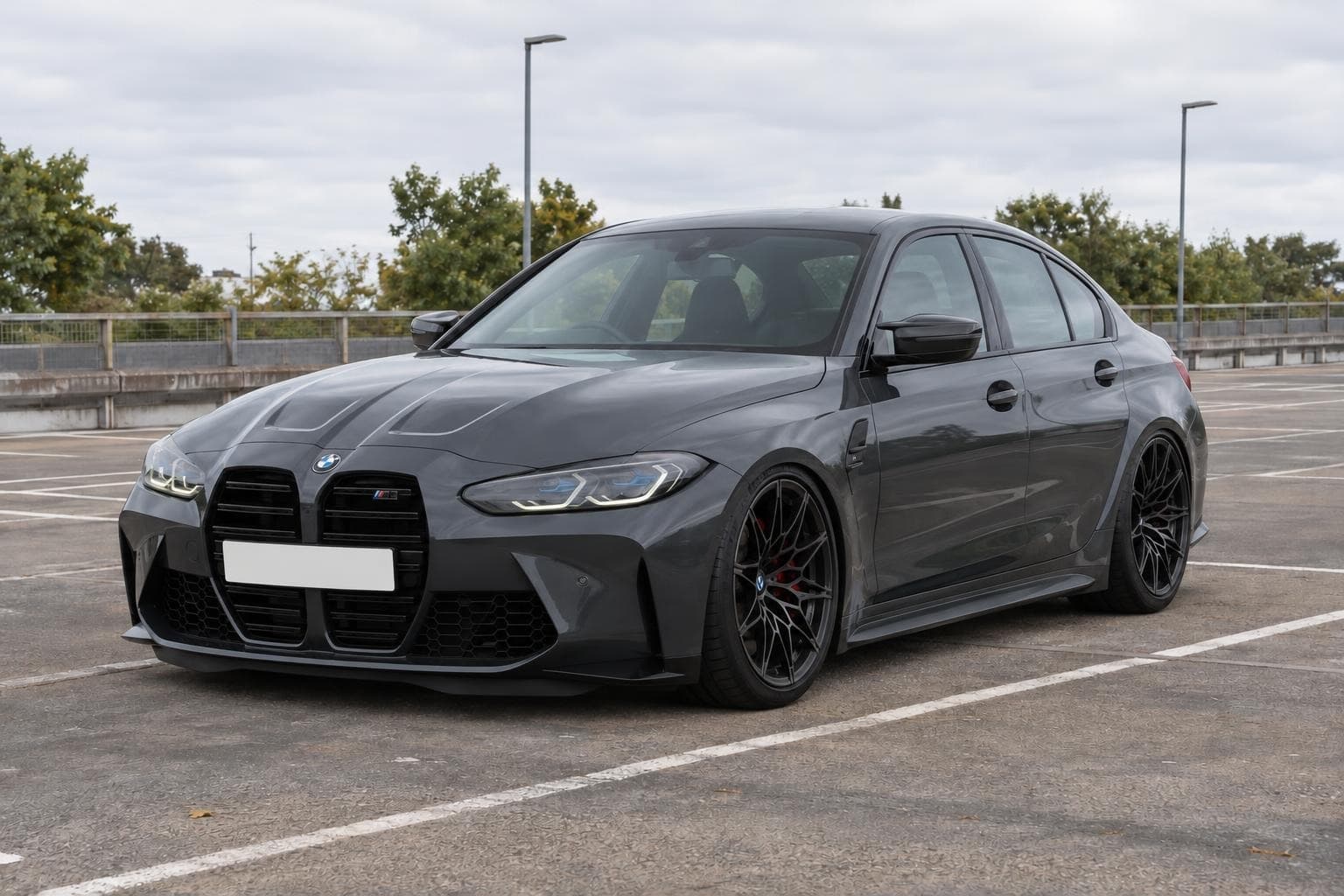 BMW M3 G80, stock and Lowered, after
